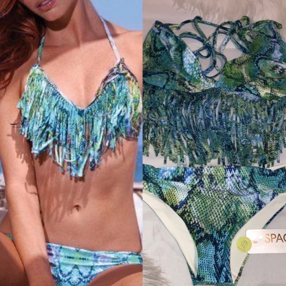 L*Space Audrey Fringe Snakeprint Bikini - Picture 8 of 8